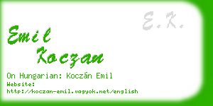 emil koczan business card