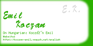 emil koczan business card